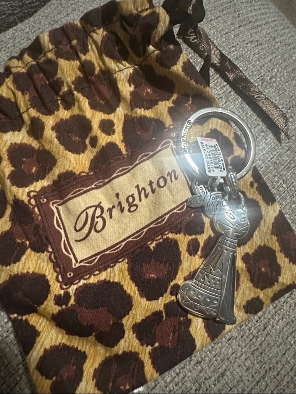 Brighton Silver Cat Keychain